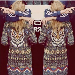 🦄 Rare Free People Mascot Cardigan Sz Large VGUC